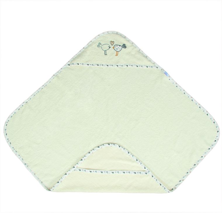 BabyMatex, okrycie kąpielowe, maxiPlus Birds, ecru, 100-100 cm