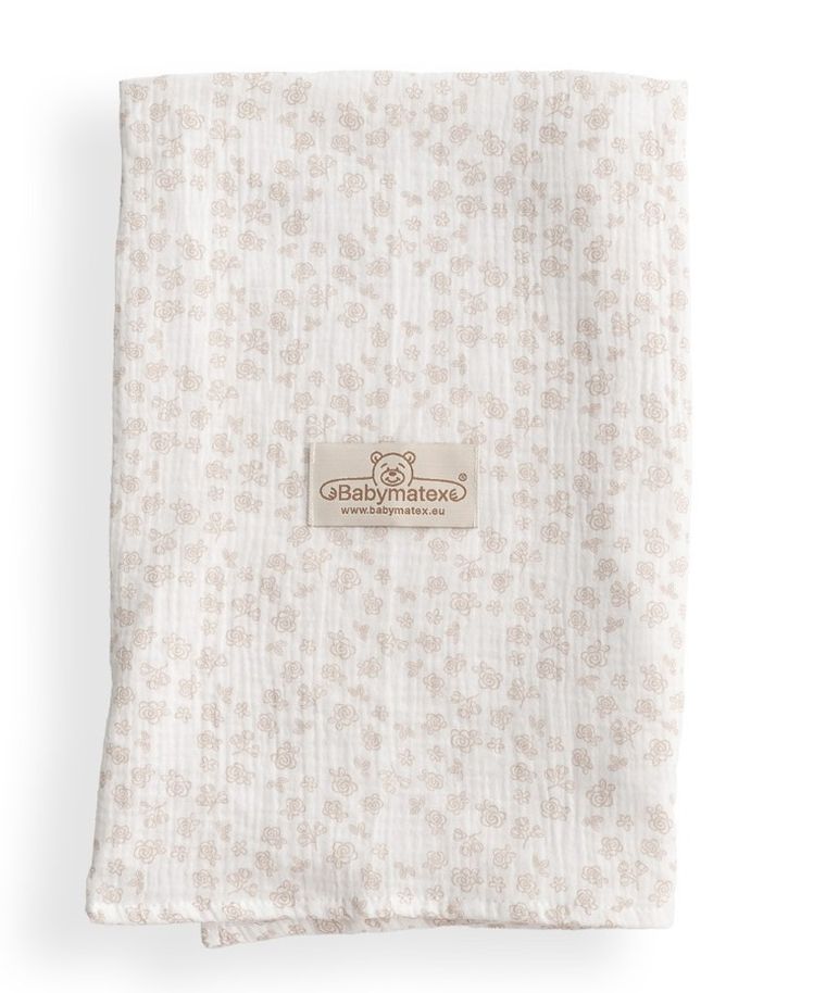 BabyMatex, otulacz muślinowy, róże, 80-120 cm