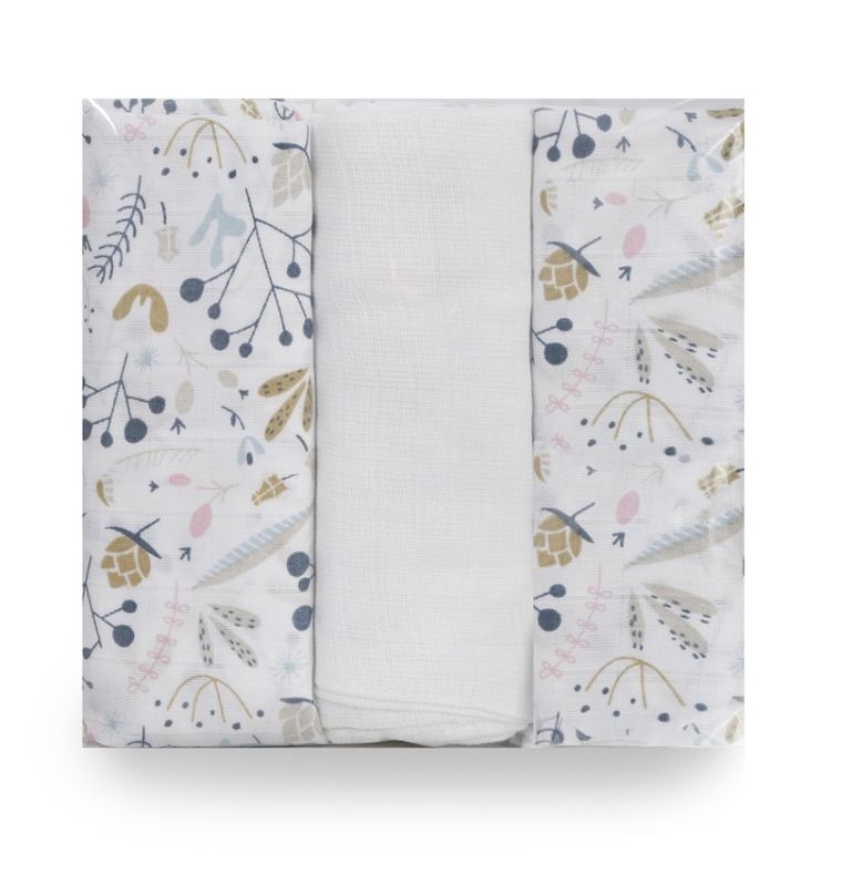 BabyMatex, pieluszki muślinowe, kwiaty,70-80 cm, 3 szt.