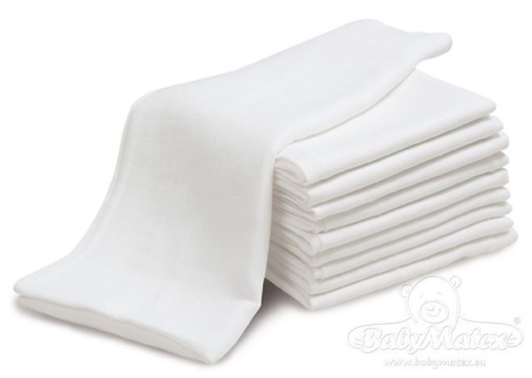 BabyMatex, pieluszki tetrowe, białe, 70-80 cm, 5 szt.