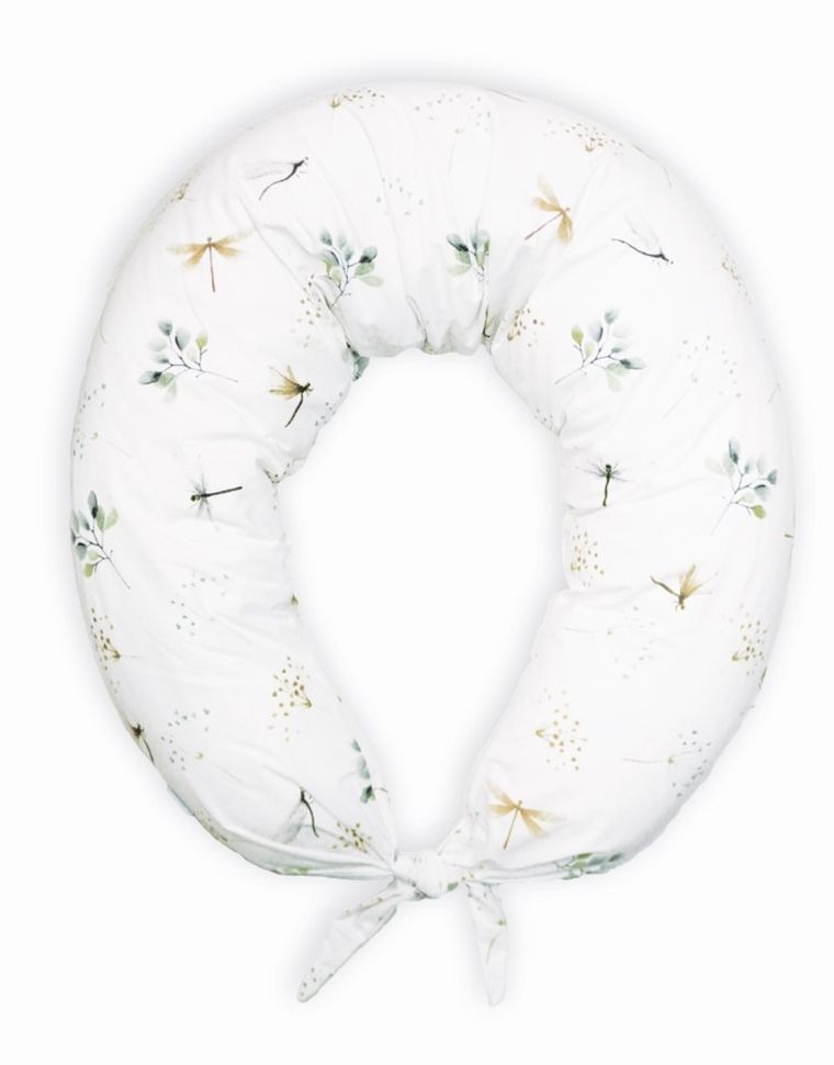 BabyMatex, poduszka do spania i karmienia z tkaniny bawełnianej, moon, ważki,