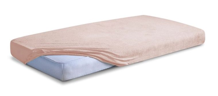 BabyMatex, prześcieradło frotte z gumą, jasnobeżowe, 70-140 cm