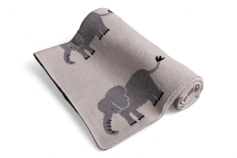 Babymatex, Słonie, kocyk bawełniany, 80-100 cm