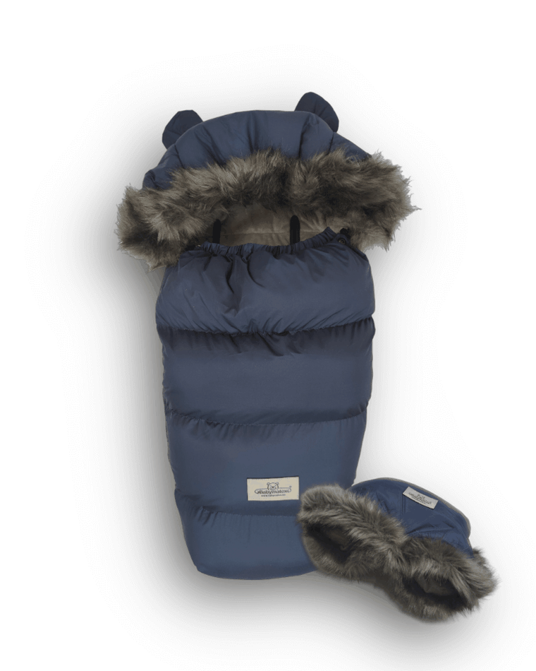 BabyMatex, śpiworek do wózka + mufka, venus, granatowy