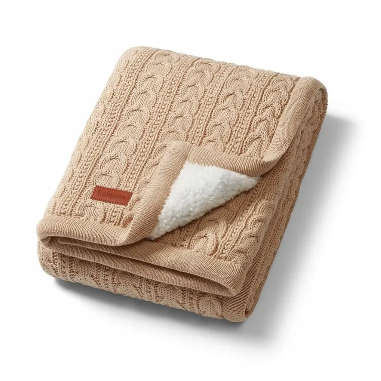 BabyOno, kocyk bawełniany z ociepleniem, beżowy, 75-100 cm