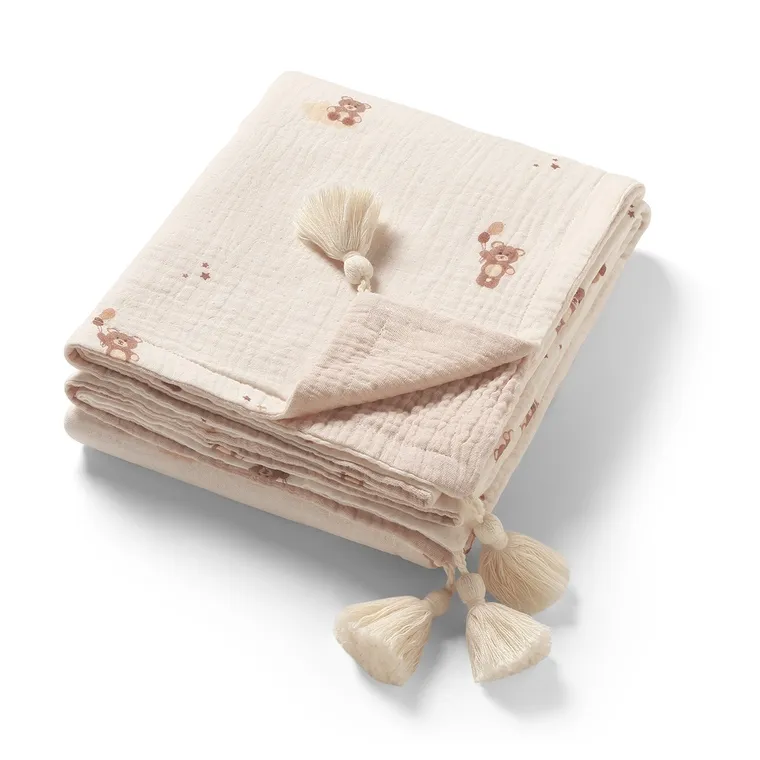 BabyOno, kocyk muślinowy, beżowy, 75-100 cm