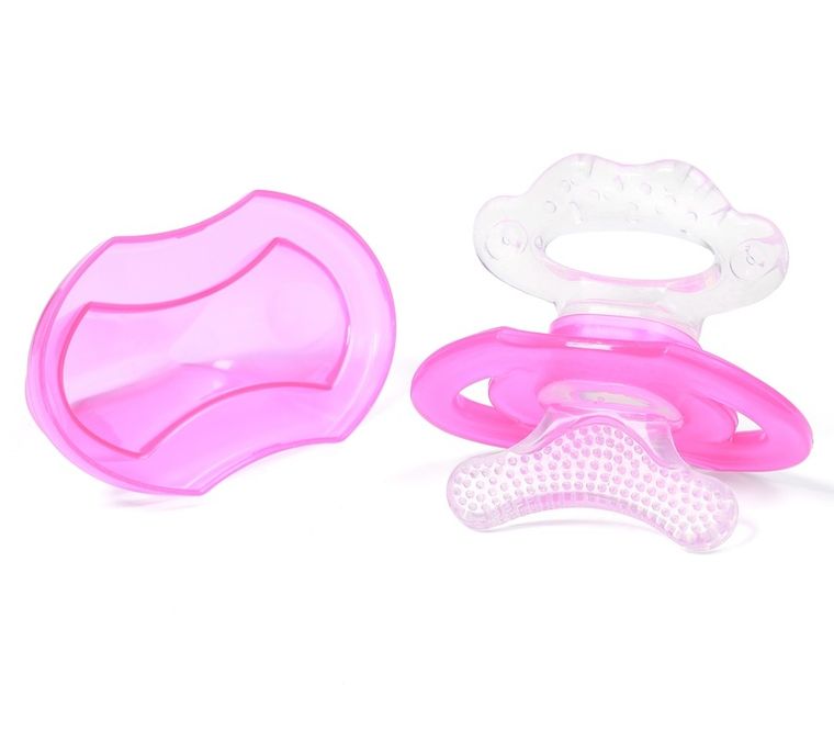 BabyOno, silikonowy gryzak dla niemowląt, różowy