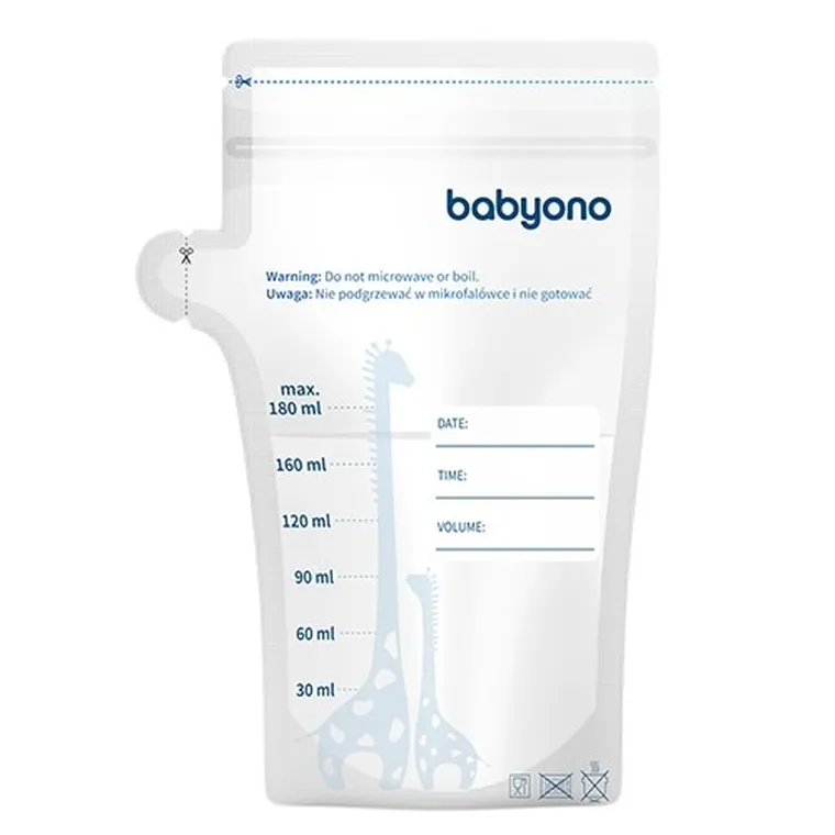 BabyOno, woreczki do przechowywania pokarmu, 180 ml, 30 szt.