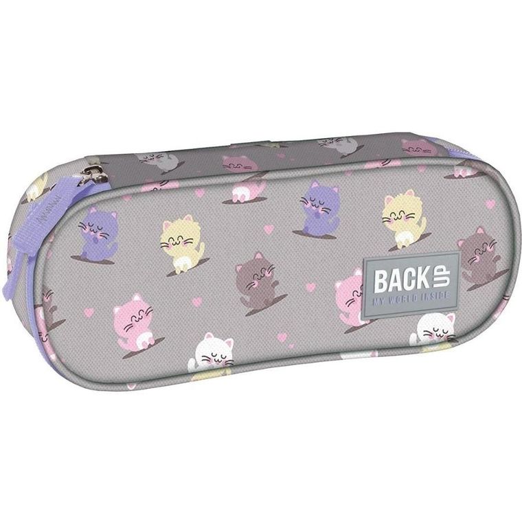 BackUp, piórnik, owalny, Kotki Kawaii