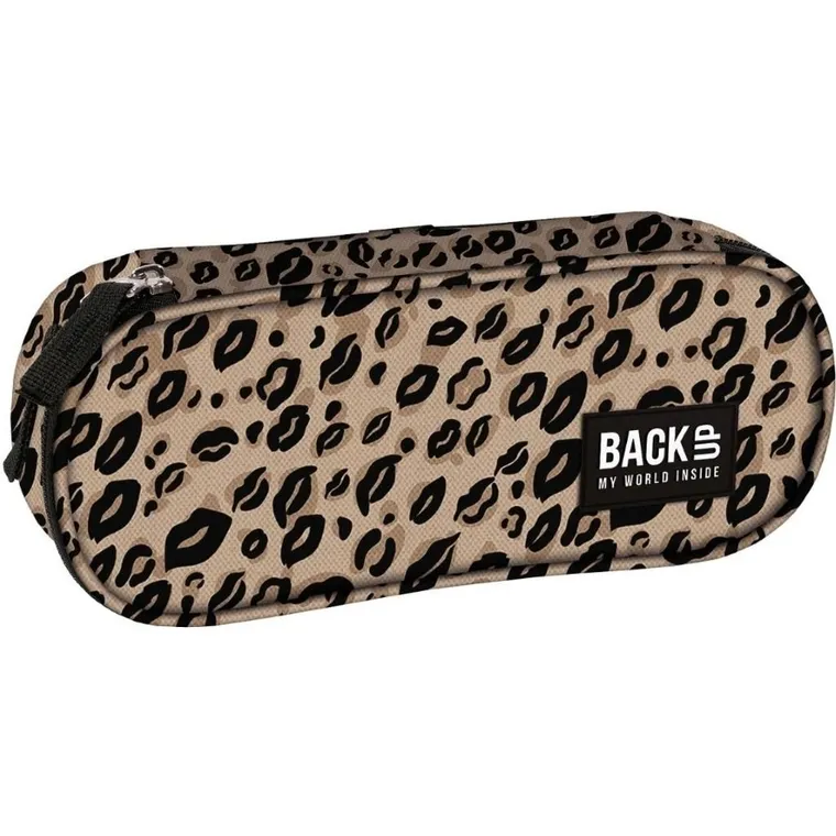 BackUp, piórnik, owalny, Panterka