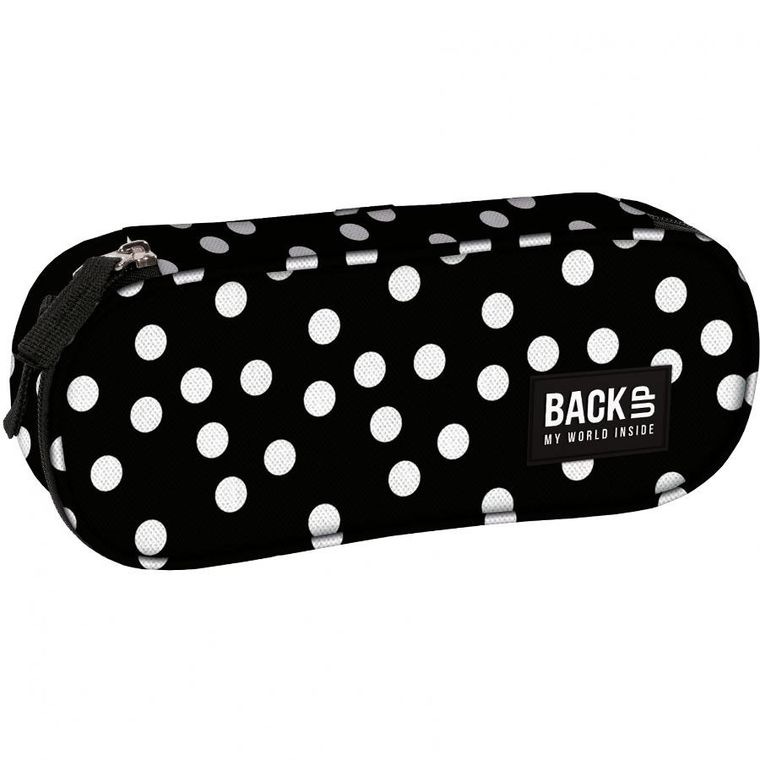 BackUp, piórnik, owalny, Retro Groszki