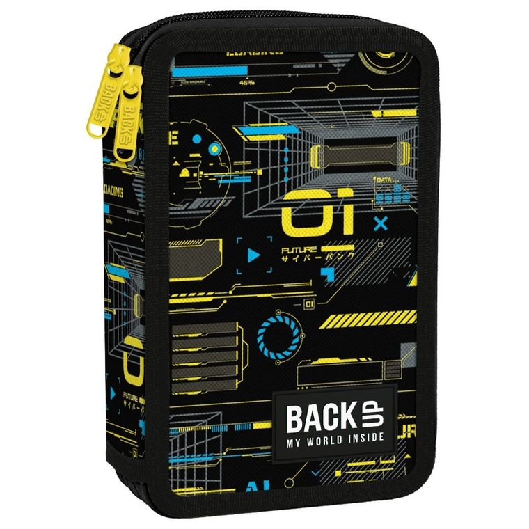 BackUp, piórnik rozkładany, podwójny, z wyposażeniem, Cyber Attack