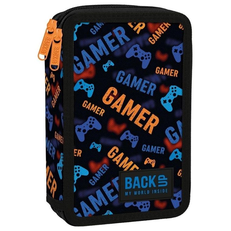 BackUp, piórnik rozkładany, podwójny, z wyposażeniem, Game Pad