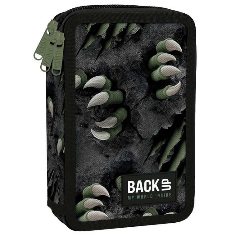 BackUp, piórnik rozkładany, potrójny, z wyposażeniem, Rex