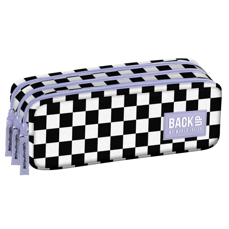 BackUp, piórnik saszetka, 3-komorowy, Szachownica F