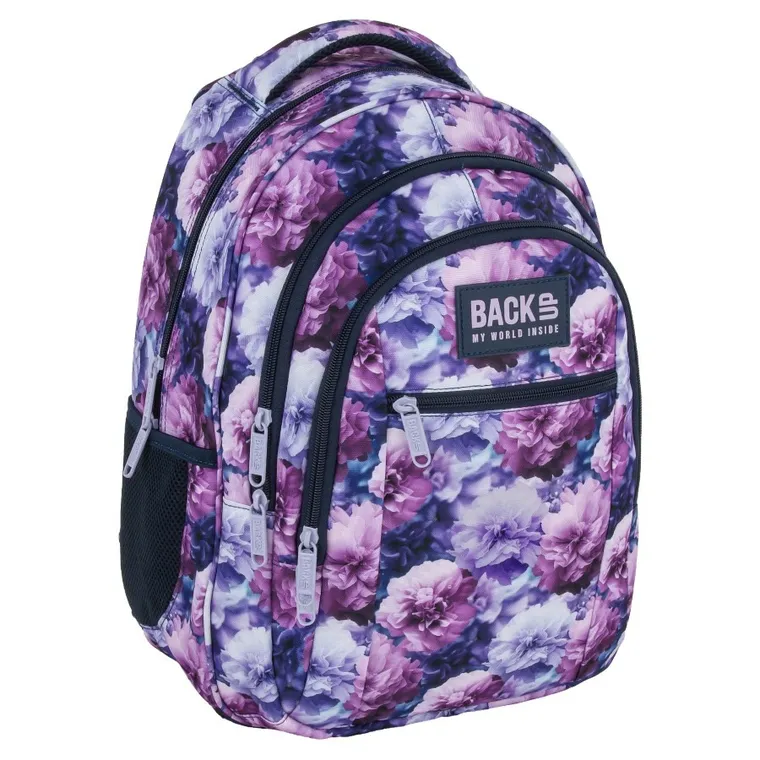 BackUp, plecak szkolny, 3-komorowy, Violet Bloom