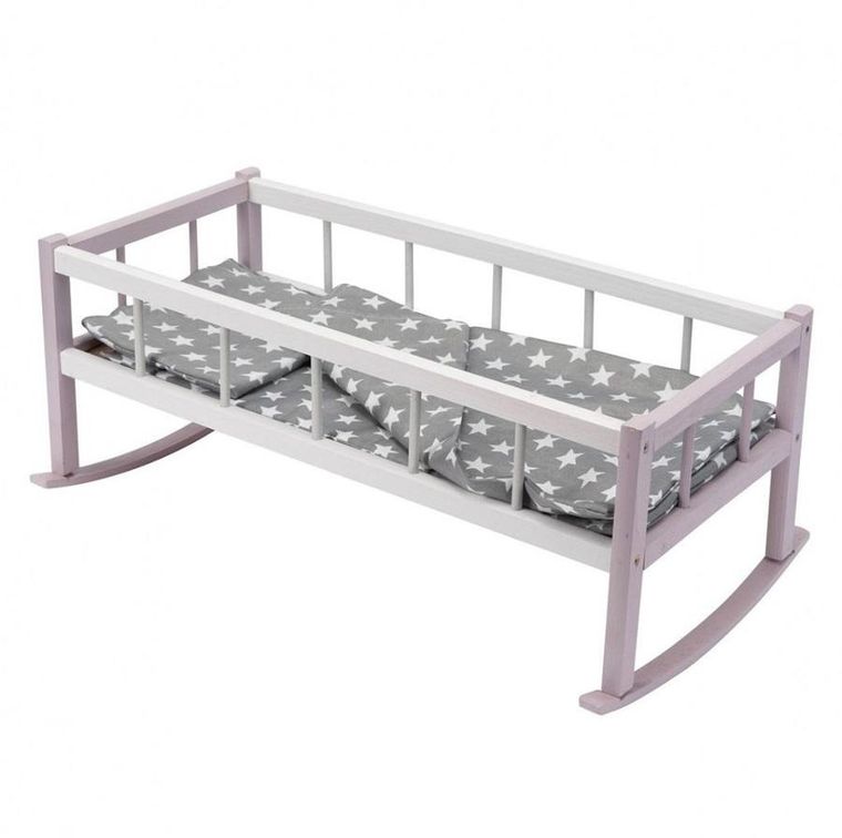 Bączek, kołyska dla lalek, zestaw z pościelą