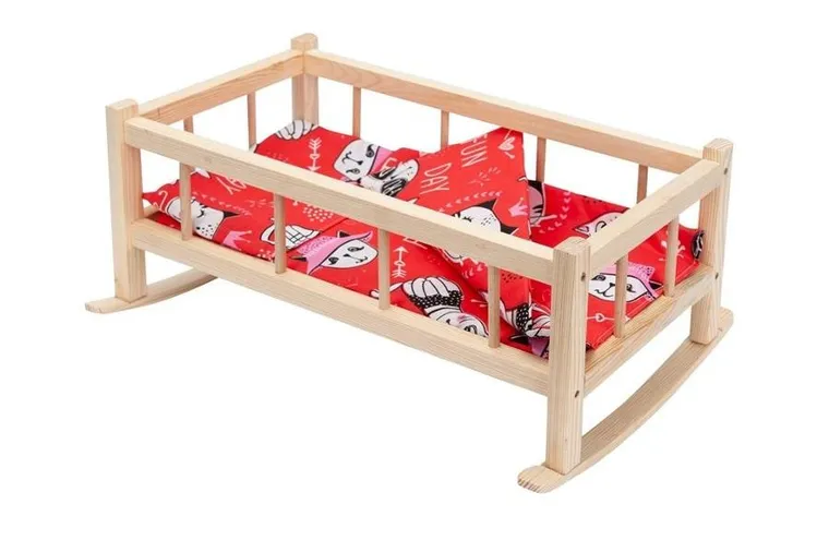 Bączek, średnia kołyska dla lalek z pościelą