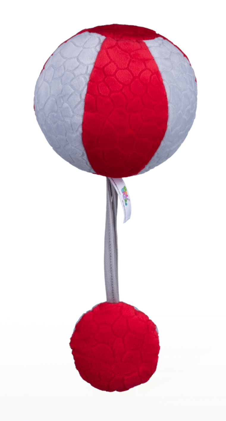 Balibazoo, piłka czerwono-szara, zabawka niemowlęca