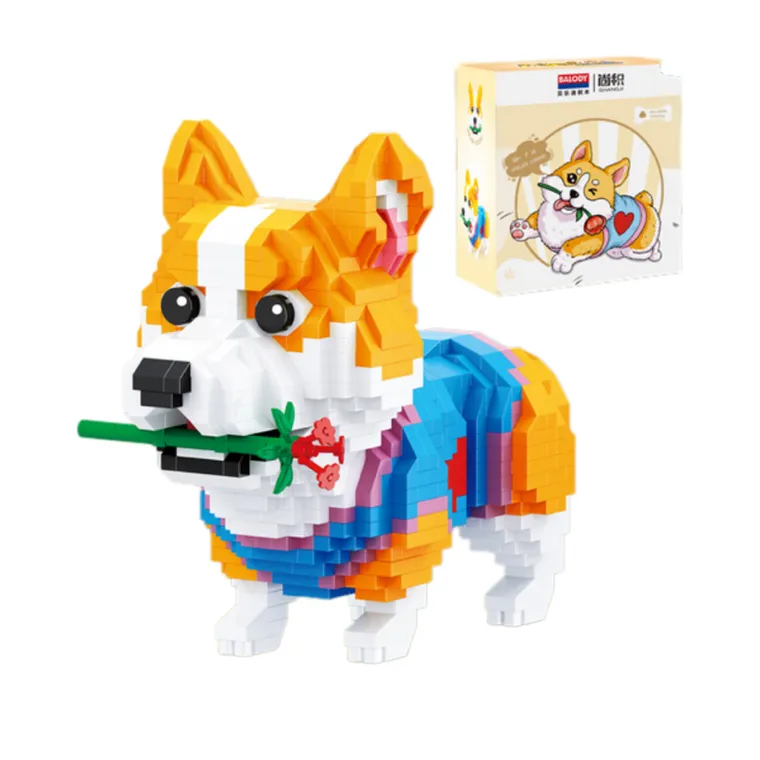 Balody, Pies Corgi z kwiatem, klocki konstrukcyjne, 997 elementów