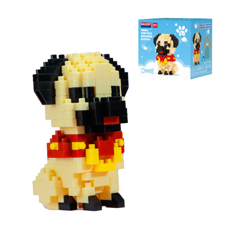 Balody, Piesek mini Mops, klocki konstrukcyjne, 199 elementów