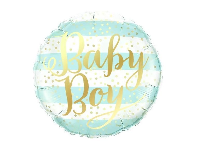 Balon foliowy, Baby boy, w paski, 46 cm