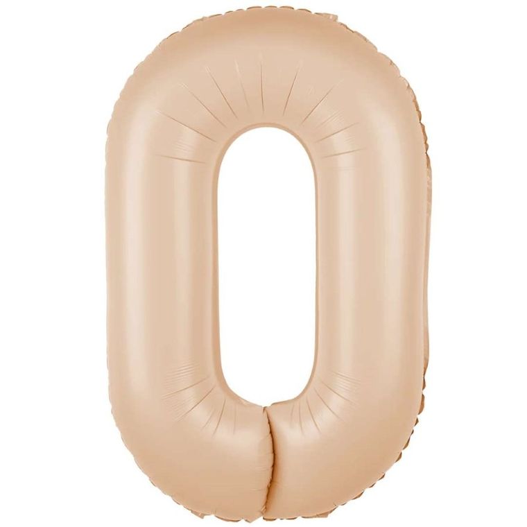 Balon foliowy, cyfra 0, karmelowy, 100 cm