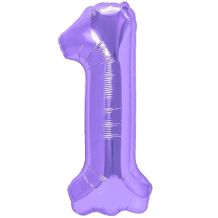 Balon foliowy, cyfra 1, fioletowy, 100 cm