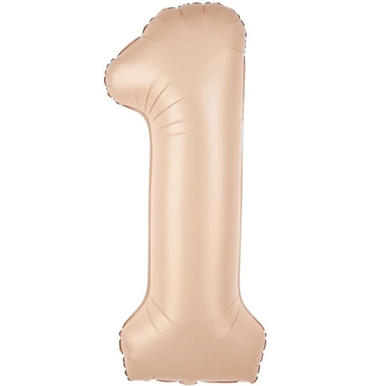 Balon foliowy, cyfra 1, karmelowy, 100 cm