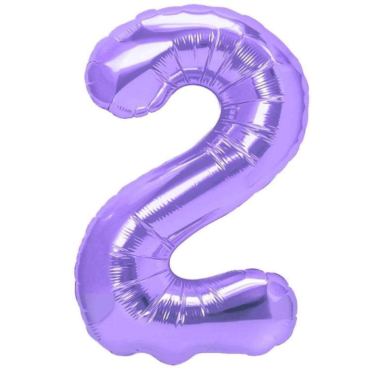 Balon foliowy, cyfra 2, fioletowy, 100 cm