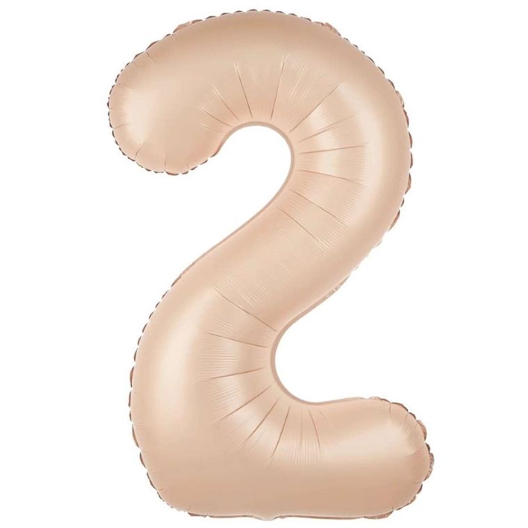 Balon foliowy, cyfra 2, karmelowy, 100 cm
