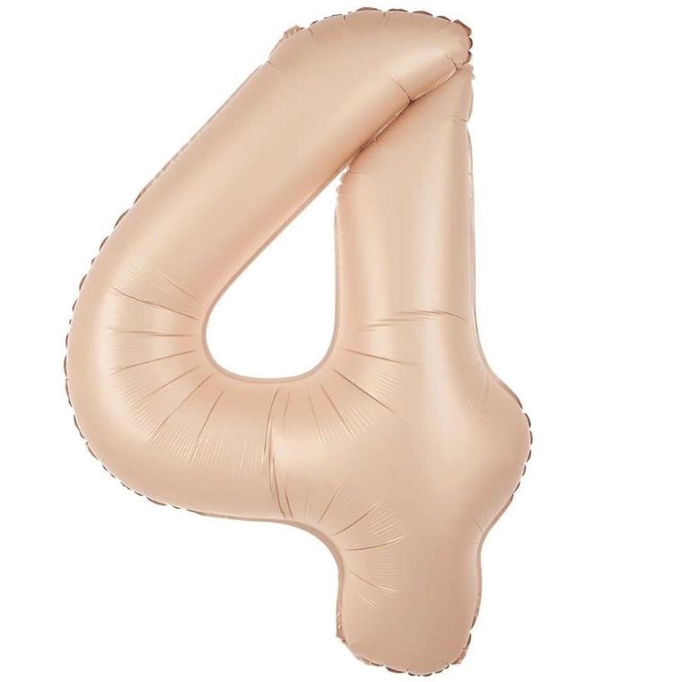Balon foliowy, cyfra 4, karmelowy, 100 cm