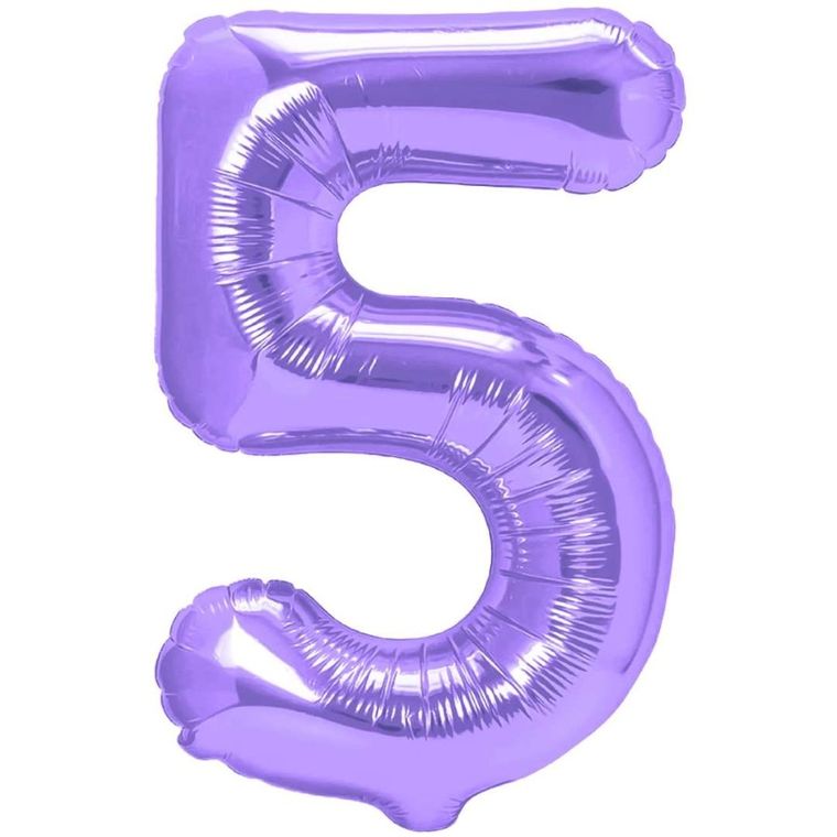 Balon foliowy, cyfra 5, fioletowy, 100 cm