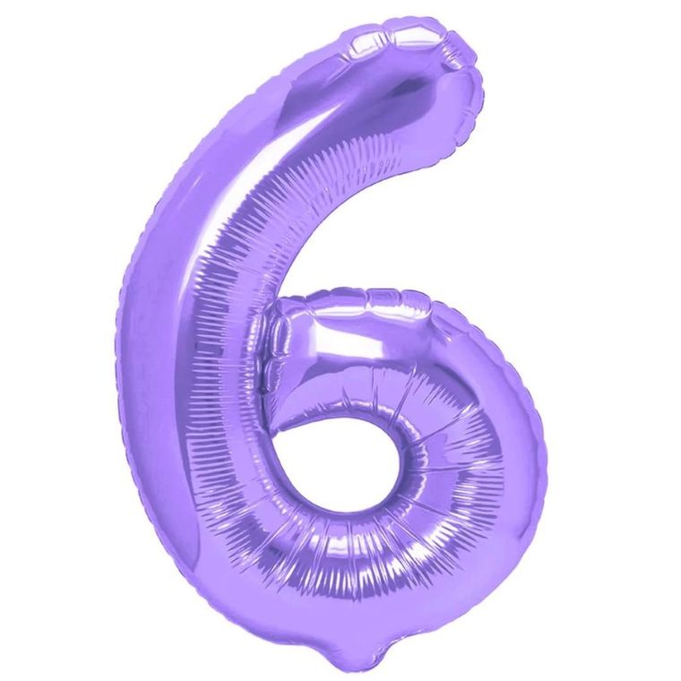 Balon foliowy, cyfra 6, fioletowy, 100 cm