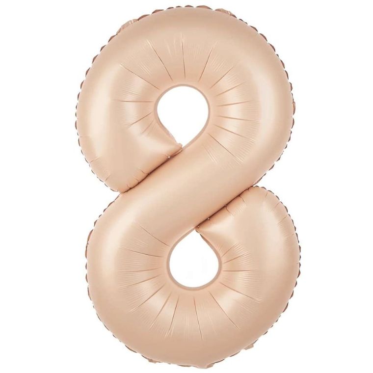 Balon foliowy, cyfra 8, karmelowy, 100 cm