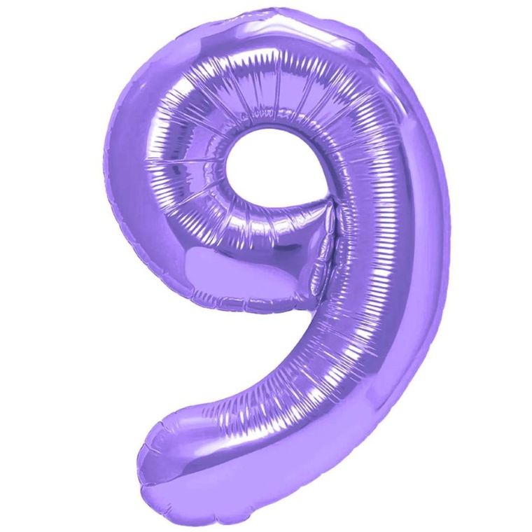 Balon foliowy, cyfra 9, fioletowy, 100 cm