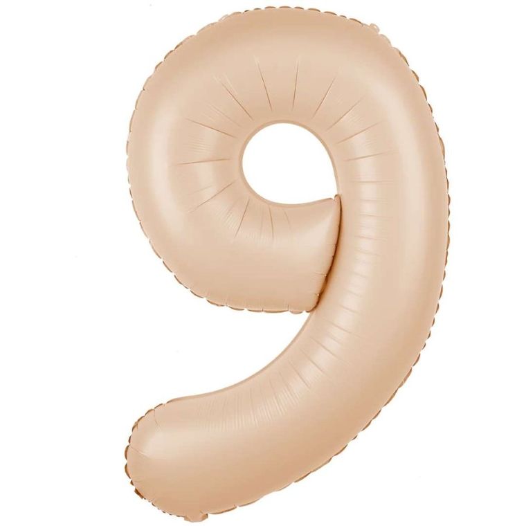Balon foliowy, cyfra 9, karmelowy, 100 cm