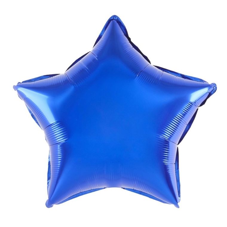 Balon foliowy, gwiazdka, chabrowa, 45 cm