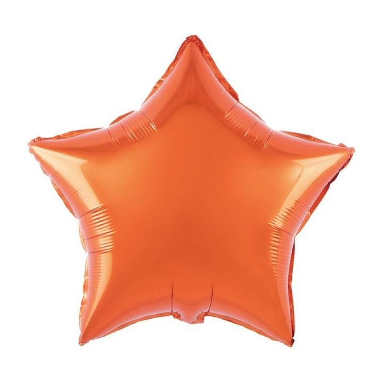 Balon foliowy, gwiazdka, pomarańczowa, 45 cm