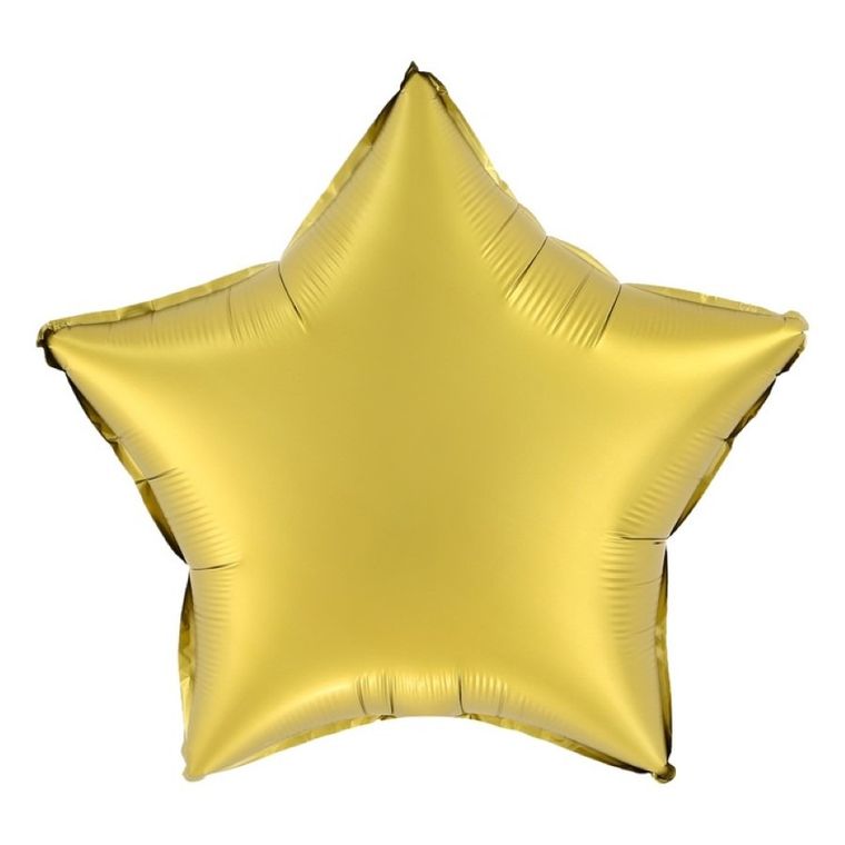 Balon foliowy, gwiazdka, złota, matowa, 45 cm
