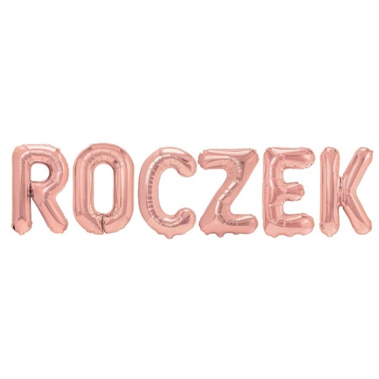 Balon foliowy, roczek, różowe złoto