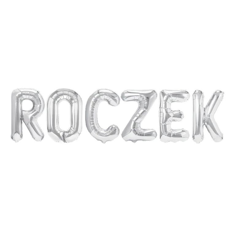 Balon foliowy, roczek, srebrny