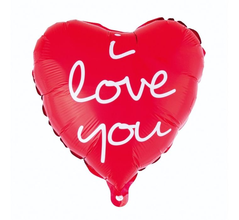 Balon foliowy, serce, I love you, 36 cm