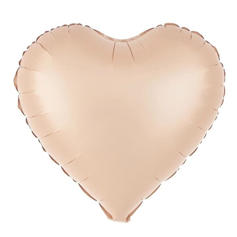 Balon foliowy, serce, karmelowy, matowy, 45 cm