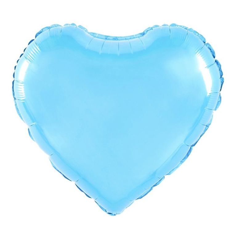 Balon foliowy, serce, niebieskie błękitne, 45 cm