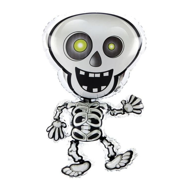 Balon foliowy, wesoły kościotrup, 47-81 cm