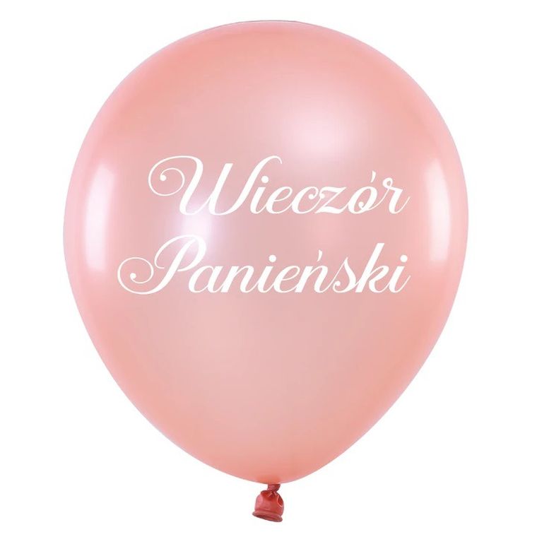 Balon lateksowy, napis Wieczór Panieński, różowe złoto