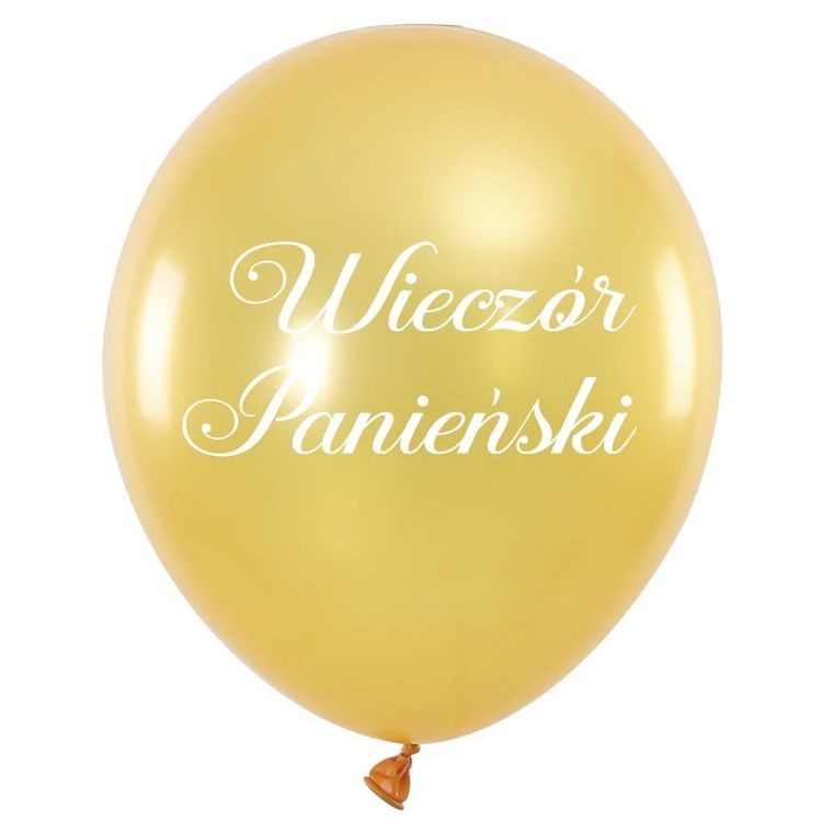 Balon lateksowy, napis Wieczór Panieński, złoty