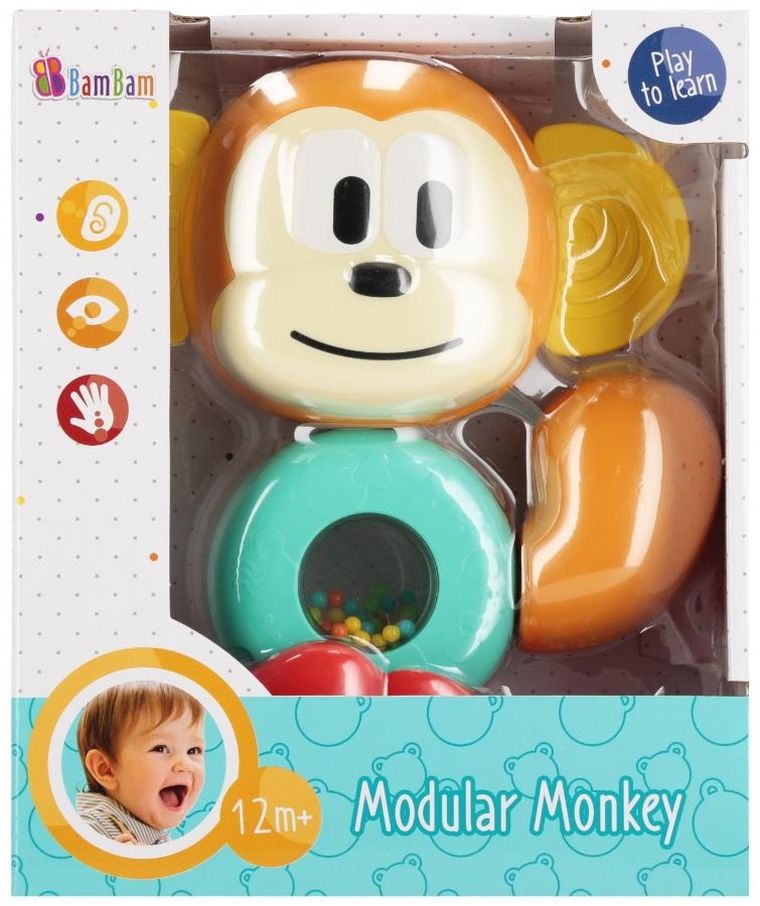Bam Bam, Modułowa Małpka, zabawka sensoryczna