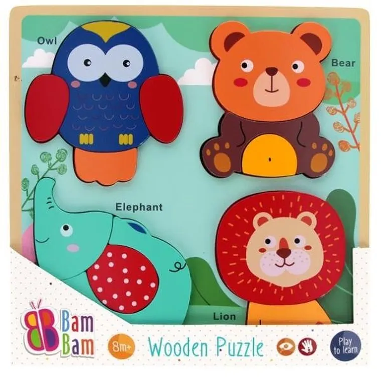 Bam Bam, układanka drewniana, safari